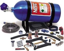 Notre système Nos Super Powershot Nitrous, bouteille bleue de 10 lb, 4150, V8 Holley Carter 4 Bbl