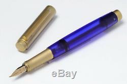 Pelikan Level L5 Gold Stylo Plume Bleu 18c Or Nib M Système De Recharge Pour Bouteille Ink