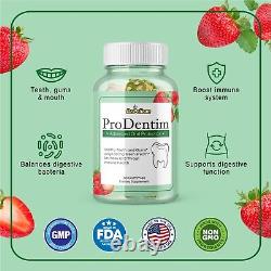 ProDentim Probiotiques Bucaux Avancés - Réparation des Dents et des Gencives - 4 Bouteilles - 240 Gommes