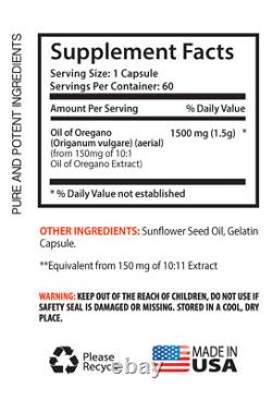 Soutien À L'huile D'origan Sauvage Santé Digestive, Respiratoire Et Articulaire (6 Bouteilles)