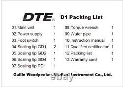 Système d'alimentation en eau et kit de connecteurs pour le scaler ultrasonique DTE D1 de Woodpecker