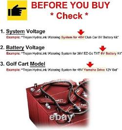 Système d'arrosage Trojan HydroLink pour kit de batterie Club Car 8V 48V, plus POMPE MANUELLE