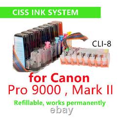 Système d'encre CIS CISS pour les cartouches d'encre Canon Pixma Pro 9000 & Mark II cli-8