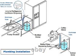 Système de pompe distributeur d'eau en bouteille pour réfrigérateur avec machine à glaçons RV 110V double entrée 5G