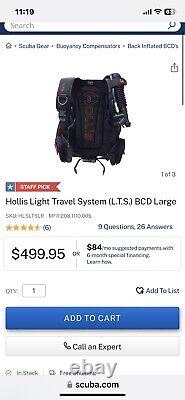 Système de voyage léger Hollis LTS BCD à gonflage arrière, taille moyenne