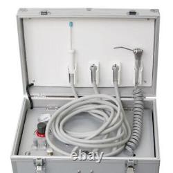 Unité de distribution dentaire portable avec compresseur, turbine, aspiration et seringue dans un sac de transport