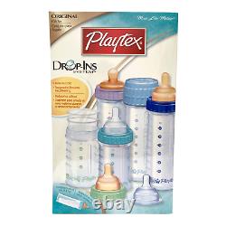 Vintage Playtex Drop-ins System Bottle Original Gift Set Mamelons Orthodontiques Nouveau